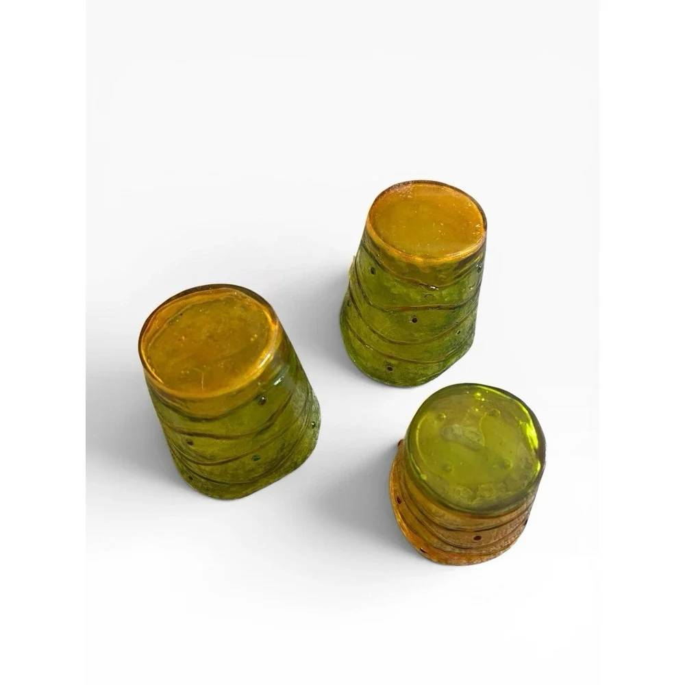 Vintage MCM Lucite Mini Vase Votive Candle Holder Set of 3 - Retro‎ Art Swirl